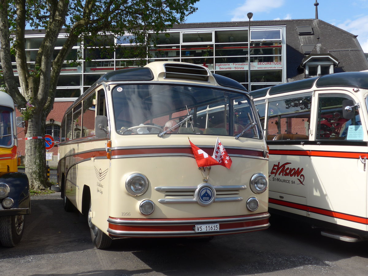 (171'964) - Ballestraz, Gr�ne - VS 11'615 - Saurer/Saurer (ex Girardet, Yverdon) am 25. Juni 2016 in Aigle, Saurertreffen