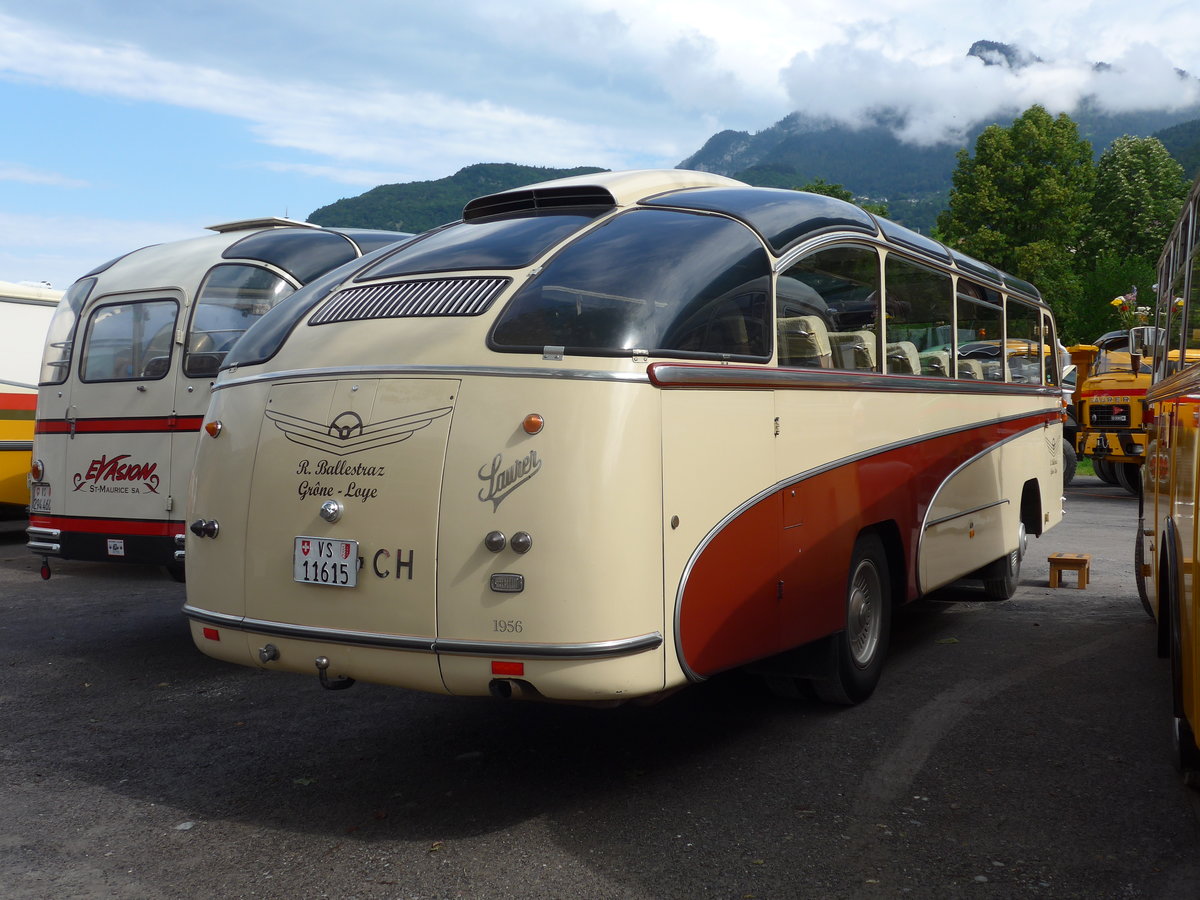 (172'018) - Ballestraz, Gr�ne - VS 11'615 - Saurer/Saurer (ex Girardet, Yverdon) am 25. Juni 2016 in Aigle, Saurertreffen