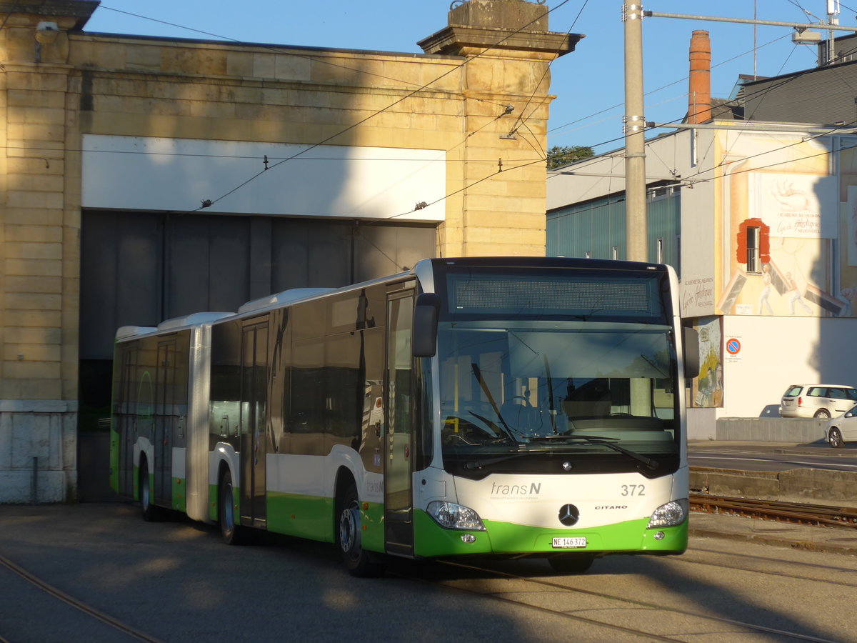 (173'094) - transN, La Chaux-de-Fonds - Nr. 372/NE 146'372 - Mercedes am 17. Juli 2016 in Neuch�tel, D�p�t