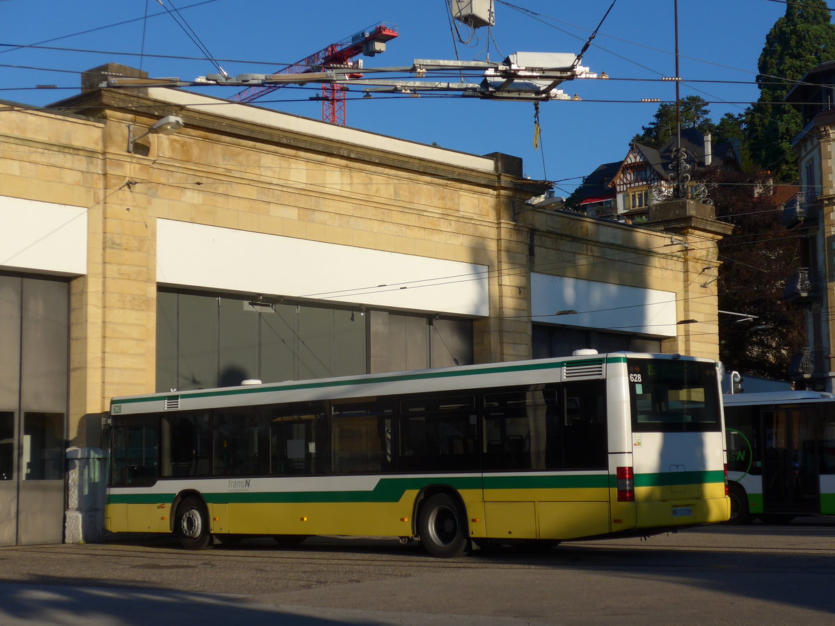 (173'095) - transN, La Chaux-de-Fonds - Nr. 628/NE 111'228 - MAN (ex TN Neuch�tel Nr. 228) am 17. Juli 2016 in Neuch�tel, D�p�t