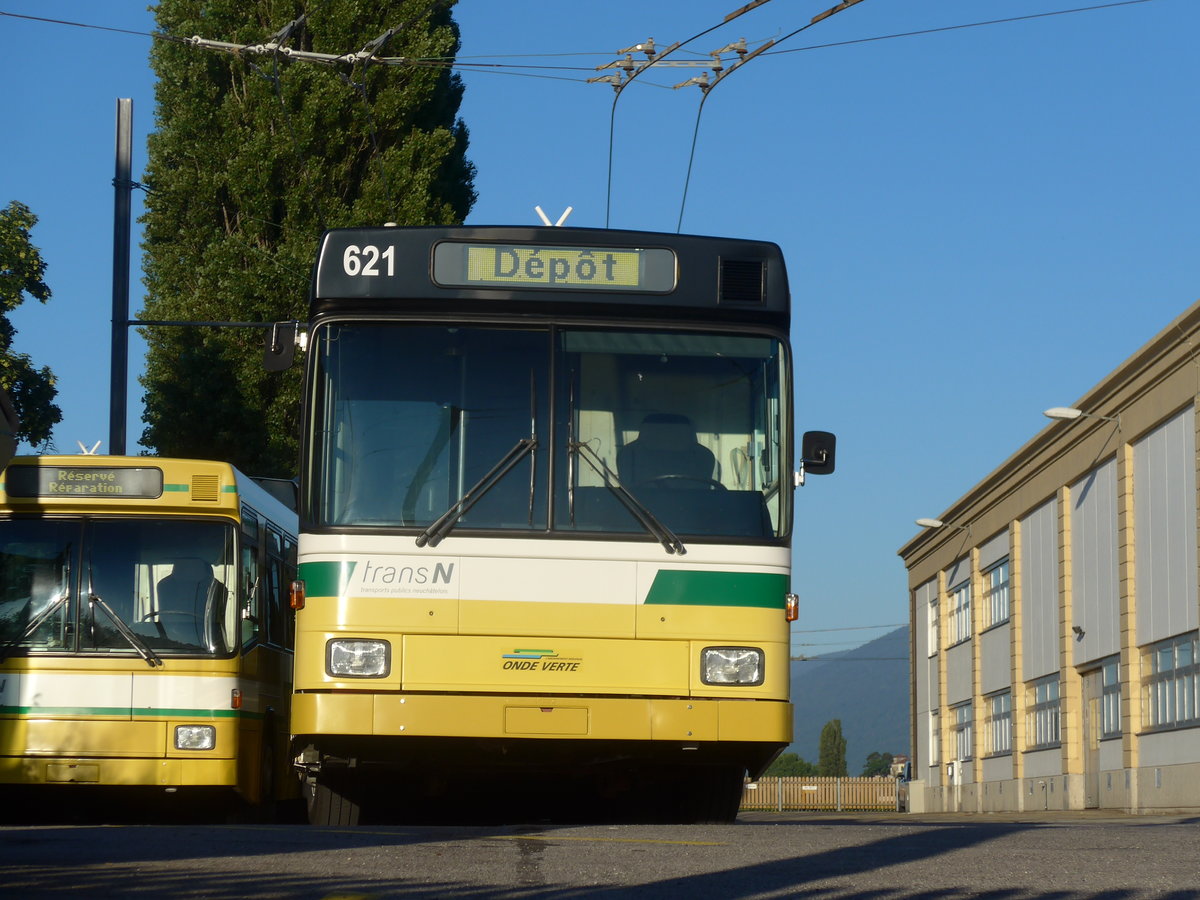 (173'096) - transN, La Chaux-de-Fonds - Nr. 621 - NAW/Hess Gelenktrolleybus (ex TN Neuch�tel Nr. 121) am 17. Juli 2016 in Neuch�tel, D�p�t