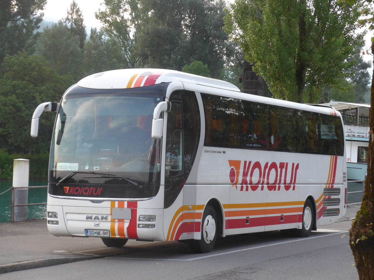 (173'359) - Aus Slowenien: Koratur, Prevalje - SG ML-941 - MAN am 27. Juli 2016 bei der Schiffl�ndte Thun