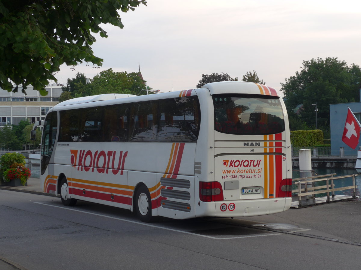 (173'360) - Aus Slowenien: Koratur, Prevalje - SG ML-941 - MAN am 27. Juli 2016 bei der Schiffl�ndte Thun