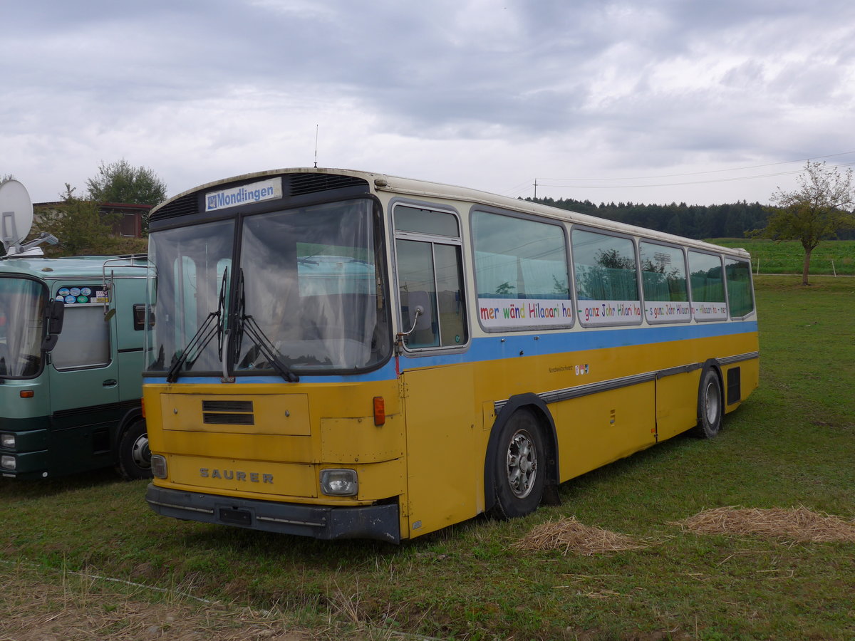 (174'067) - Aus der Schweiz: Hilariverein, Flurlingen - Saurer/Hess (ex P 25'826) am 20. August 2016 in B�singen, Bahnhof
