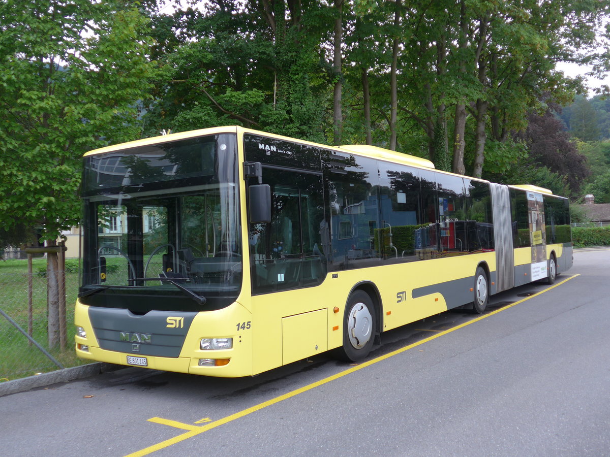 (174'114) - STI Thun - Nr. 145/BE 801'145 - MAN am 20. August 2016 bei der Schiffl�ndte Thun