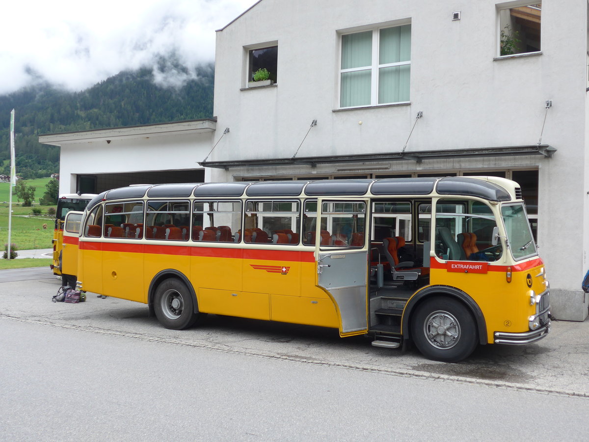 (174'158) - Tanner&Lambach, Reigoldswil - Nr. 2/BL 24'059 - FBW/R&J (ex Hunziker, R�schlikon; ex P 24'059; ex P 21'559) am 21. August 2016 in Andeer, Garage Mark
