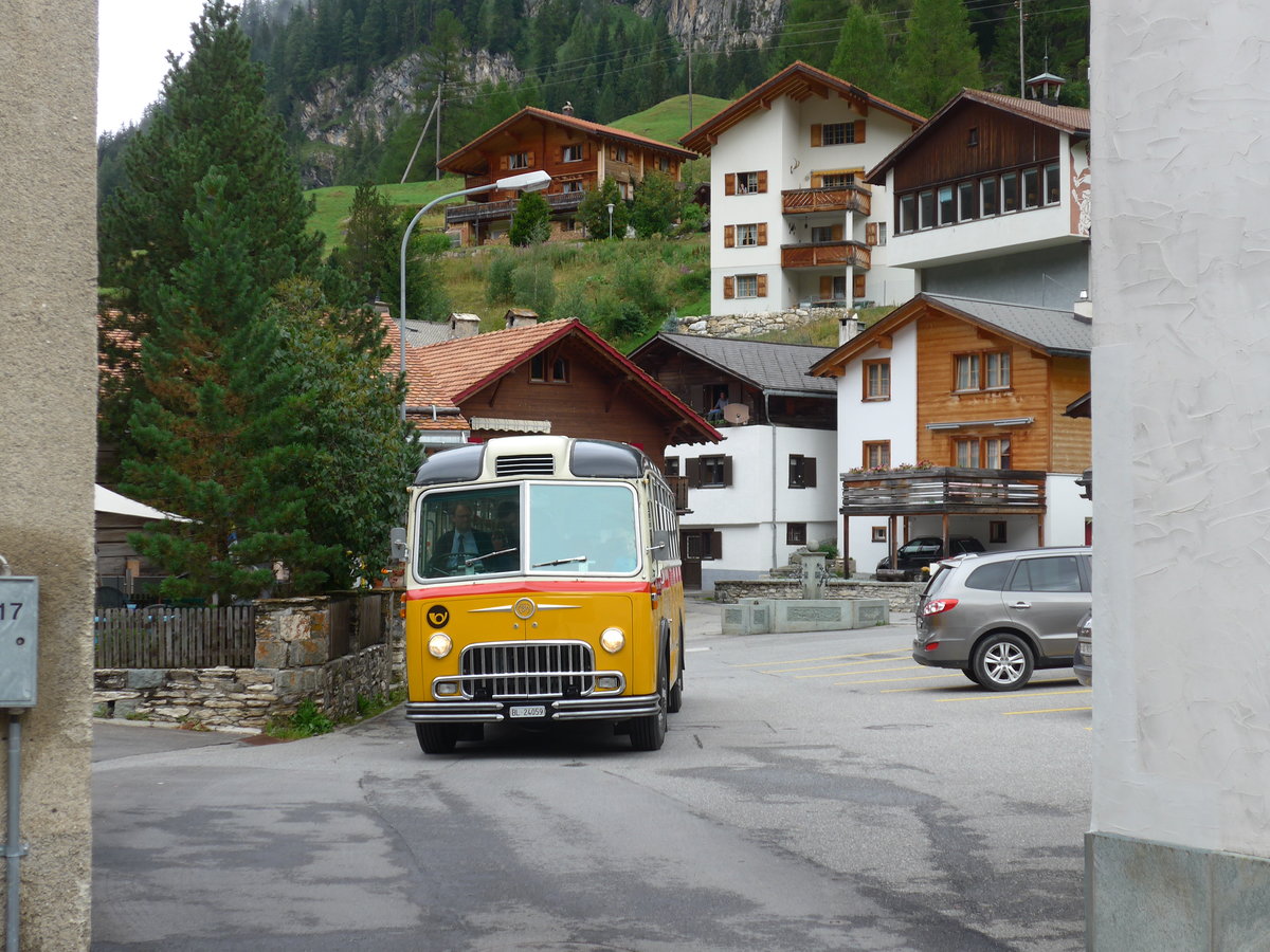 (174'160) - Tanner&Lambach, Reigoldswil - Nr. 2/BL 24'059 - FBW/R&J (ex Hunziker, R�schlikon; ex P 24'059; ex P 21'559) am 21. August 2016 in Innerferrera