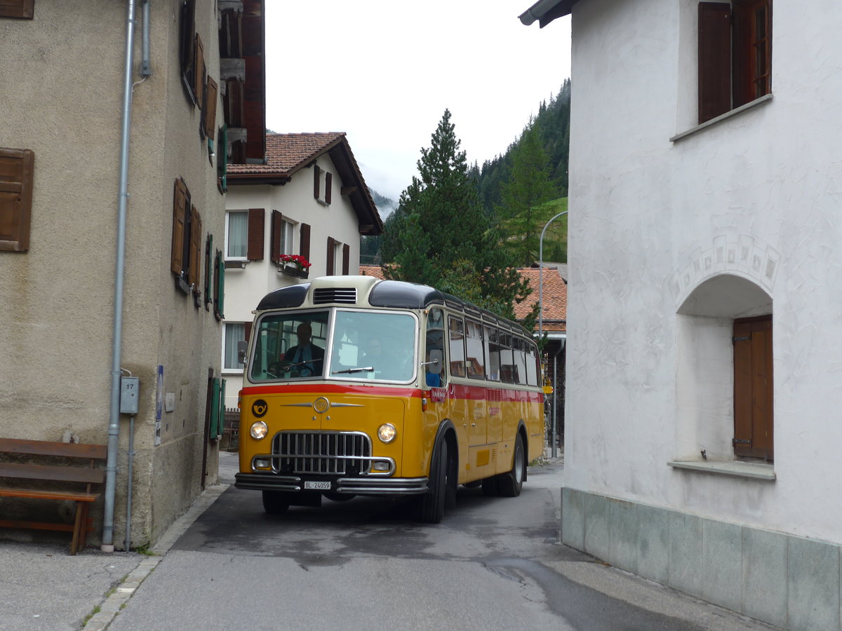 (174'161) - Tanner&Lambach, Reigoldswil - Nr. 2/BL 24'059 - FBW/R&J (ex Hunziker, R�schlikon; ex P 24'059; ex P 21'559) am 21. August 2016 in Innerferrera