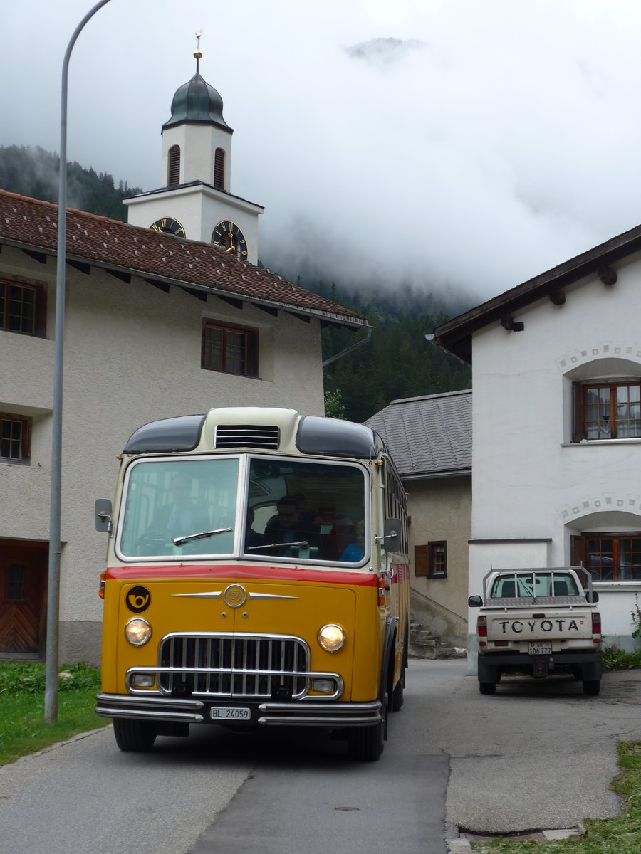 (174'167) - Tanner&Lambach, Reigoldswil - Nr. 2/BL 24'059 - FBW/R&J (ex Hunziker, R�schlikon; ex P 24'059; ex P 21'559) am 21. August 2016 in Innerferrera