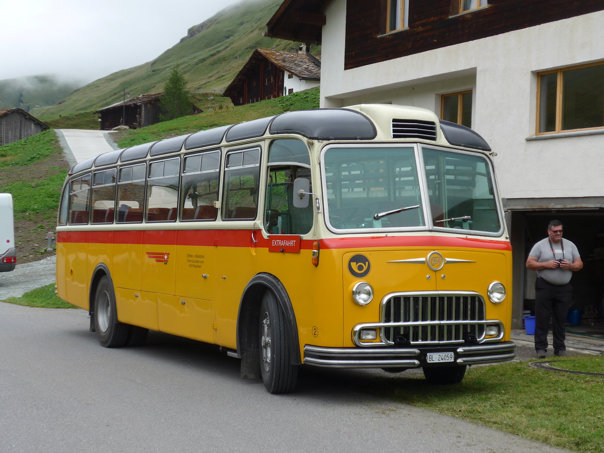 (174'187) - Tanner&Lambach, Reigoldswil - Nr. 2/BL 24'059 - FBW/R&J (ex Hunziker, R�schlikon; ex P 24'059; ex P 21'559) am 21. August 2016 in Am Bach