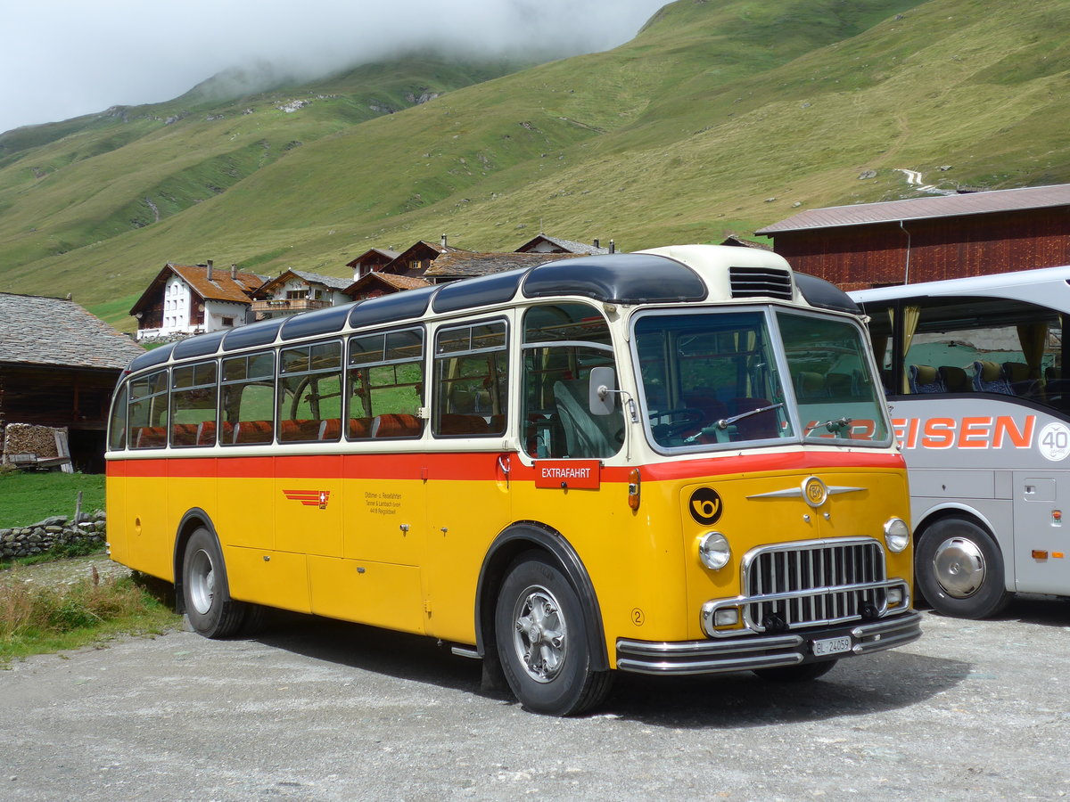 (174'205) - Tanner&Lambach, Reigoldswil - Nr. 2/BL 24'059 - FBW/R&J (ex Hunziker, R�schlikon; ex P 24'059; ex P 21'559) am 21. August 2016 in Juf