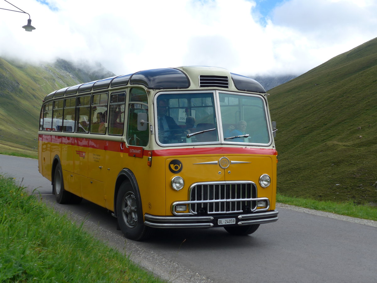 (174'220) - Tanner&Lambach, Reigoldswil - Nr. 2/BL 24'059 - FBW/R&J (ex Hunziker, R�schlikon; ex P 24'059; ex P 21'559) am 21. August 2016 in Juf