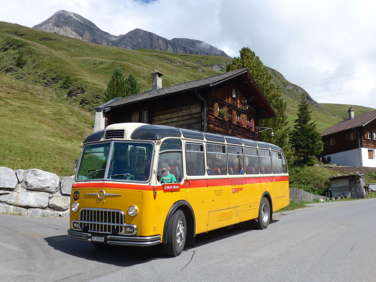 (174'227) - Tanner&Lambach, Reigoldswil - Nr. 2/BL 24'059 - FBW/R&J (ex Hunziker, R�schlikon; ex P 24'059; ex P 21'559) am 21. August 2016 bei Cresta