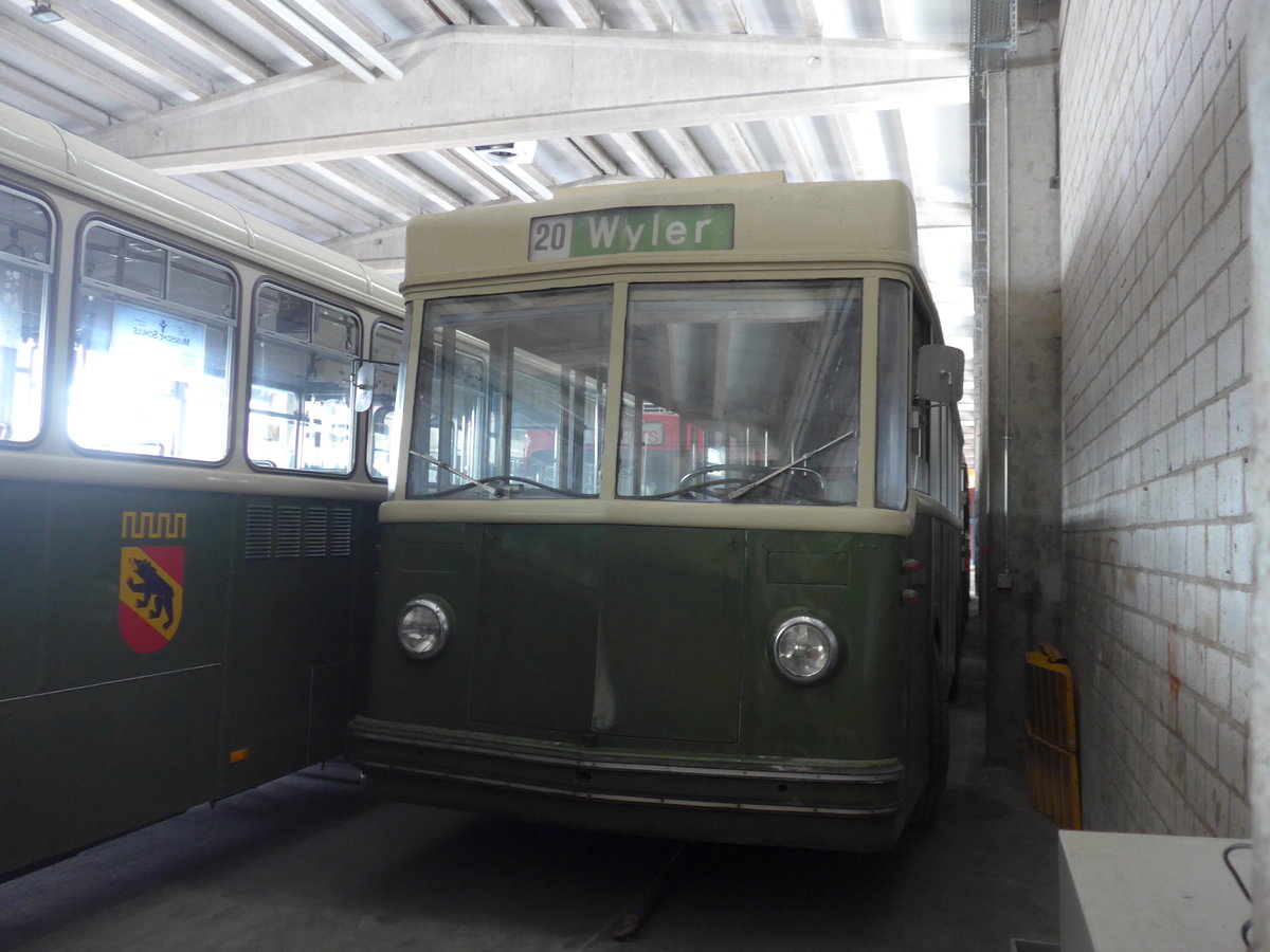 (174'529) - SVB Bern (TVB) - Nr. 13 - FBW/Gangloff Trolleybus (ex TN Neuch�tel Nr. 107; ex TN Neuch�tel Nr. 7; ex SVB Bern Nr. 13) am 4. September 2016 in Aarberg, Halle TVB