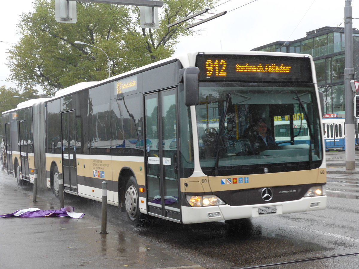 (174'576) - AZZK Zollikon - Nr. 60/ZH 627'160 - Mercedes am 5. September 2016 beim Bahnhof Z�rich-Tiefenbrunnen