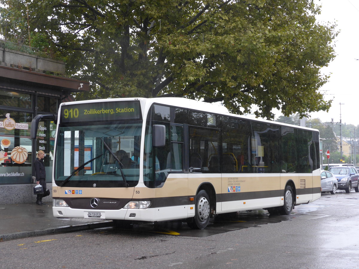 (174'579) - AZZK Zollikon - Nr. 53/ZH 738'053 - Mercedes am 5. September 2016 beim Bahnhof Z�rich-Tiefenbrunnen