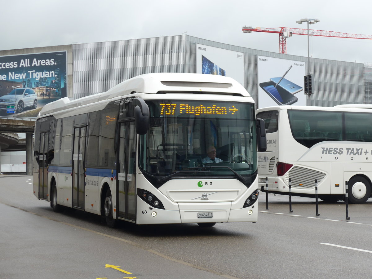 (174'586) - Welti-Furrer, Bassersdorf - Nr. 63/ZH 634'612 - Volvo am 5. September 2016 in Z�rich, Flughafen