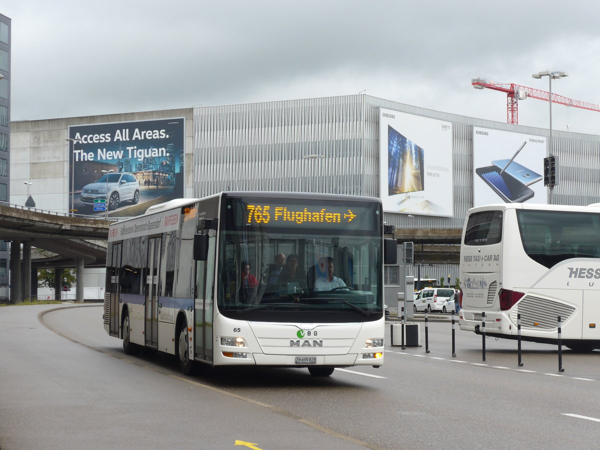 (174'594) - ATE Bus, Effretikon - Nr. 65/ZH 699'828 - MAN am 5. September 2016 in Z�rich, Flughafen 
