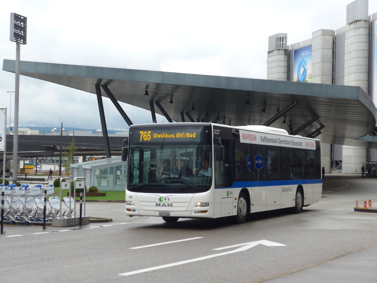 (174'597) - ATE Bus, Effretikon - Nr. 65/ZH 699'828 - MAN am 5. September 2016 in Z�rich, Flughafen