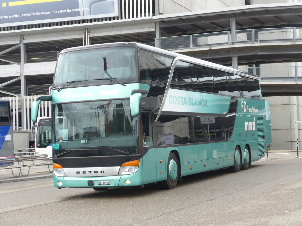 (174'630) - D�hler, Niederuzwil - SG 31'988 - Setra am 5. September 2016 in Z�rich, Flughafen