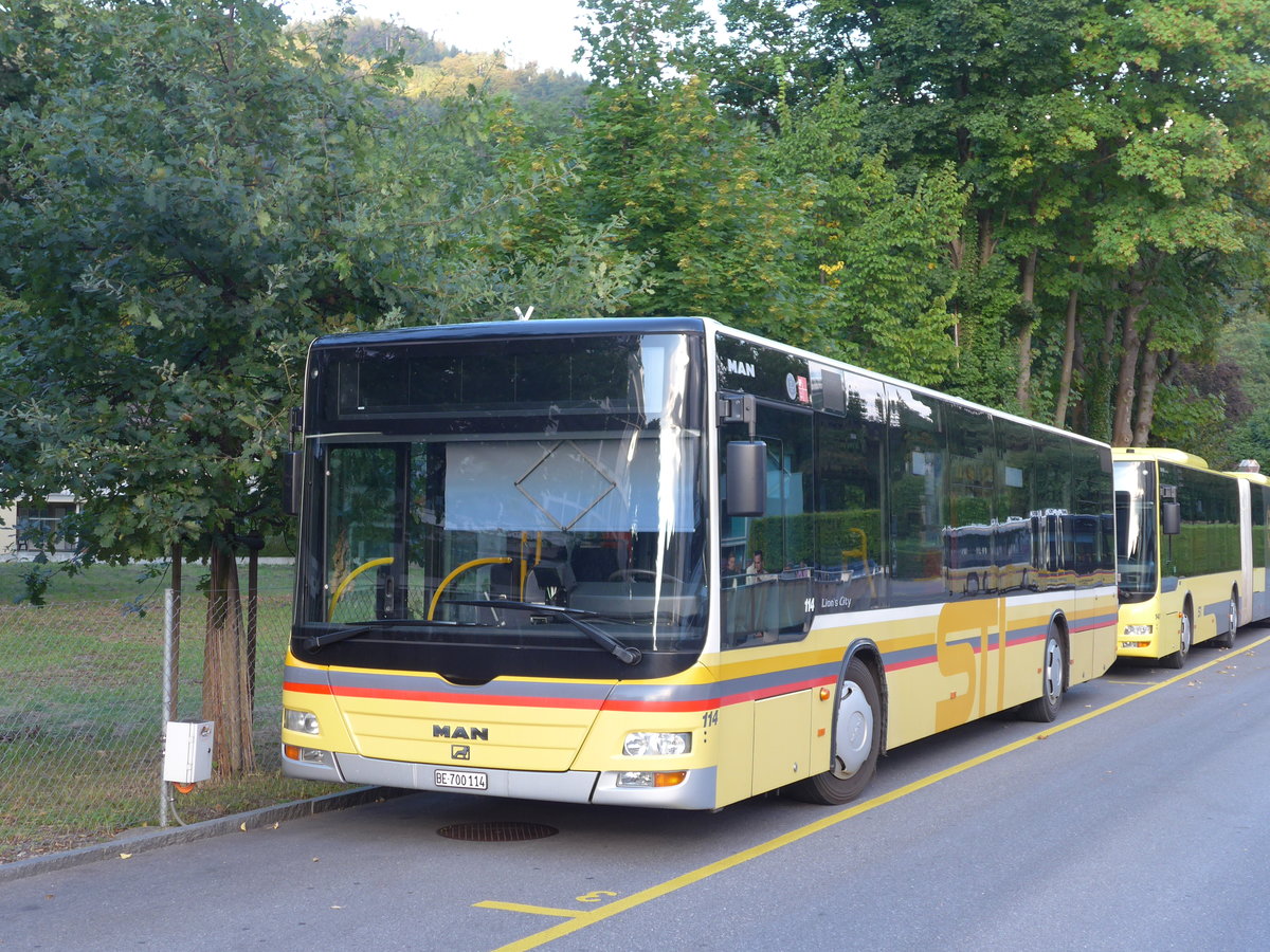 (174'662) - STI Thun - Nr. 114/BE 700'114 - MAN am 6. September 2016 bei der Schiffl�ndte Thun