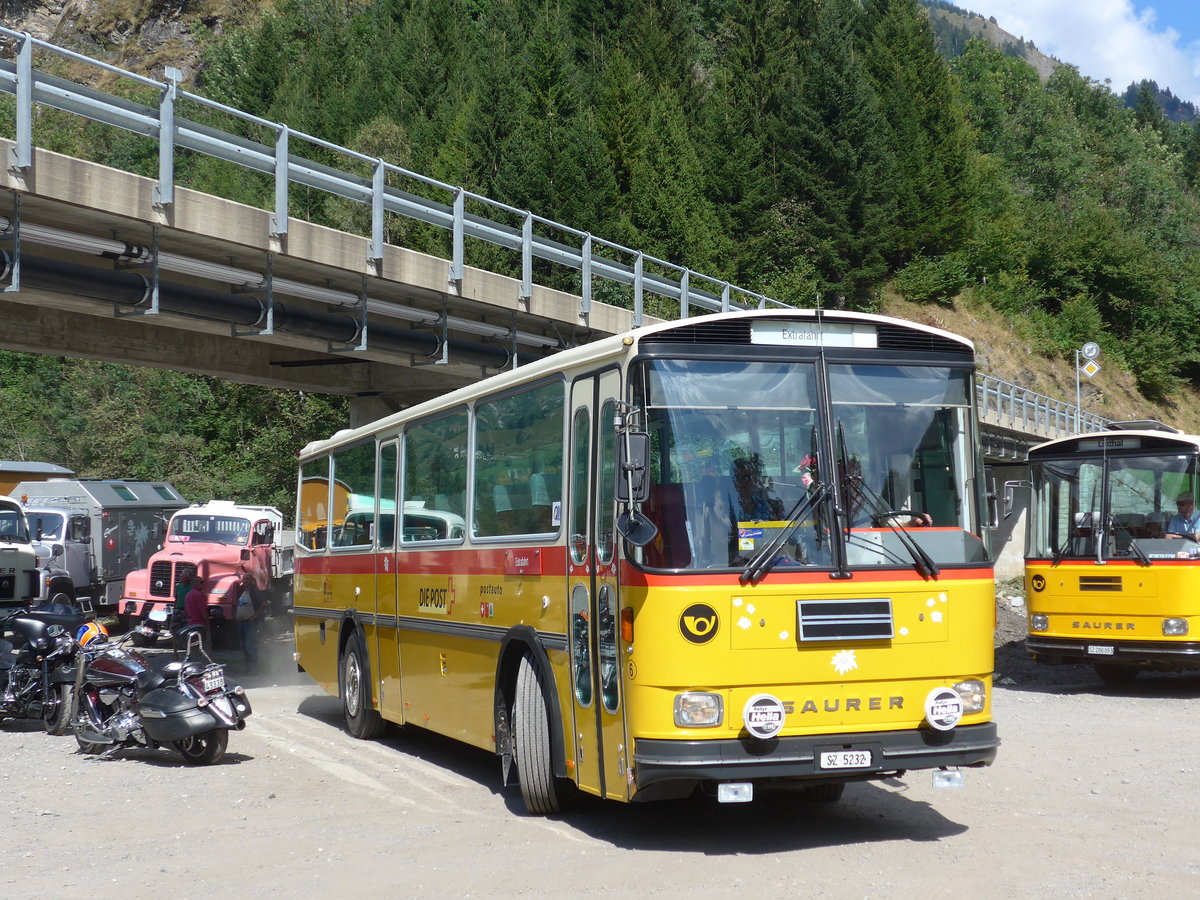 (174'758) - F�ssler, Unteriberg - Nr. 6/SZ 5232 - Saurer/R&J (ex Sch�rch, Gutenburg Nr. 6; ex P 24'358) am 10. September 2016 in Campo, Saurertreffen