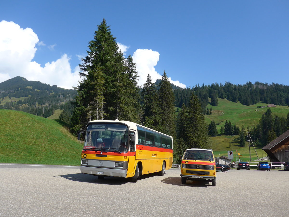 (174'880) - Buzzi, Bern - BE 910'789 - Mercedes (ex Mattli, Wassen) + Scheidegger, Sch�nb�hl - BE 471'072 - VW (ex Berwert, Stalden) am 11. September 2016 in S�renberg, Rothornbahn