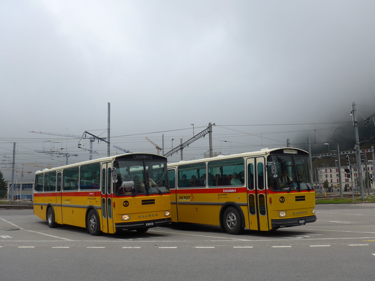 (175'030) - Mark, Andeer - GR 1866 - Saurer/R&J (ex PostAuto Graub�nden; ex P 24'350) am 18. September 2016 beim Bahnhof Andermatt