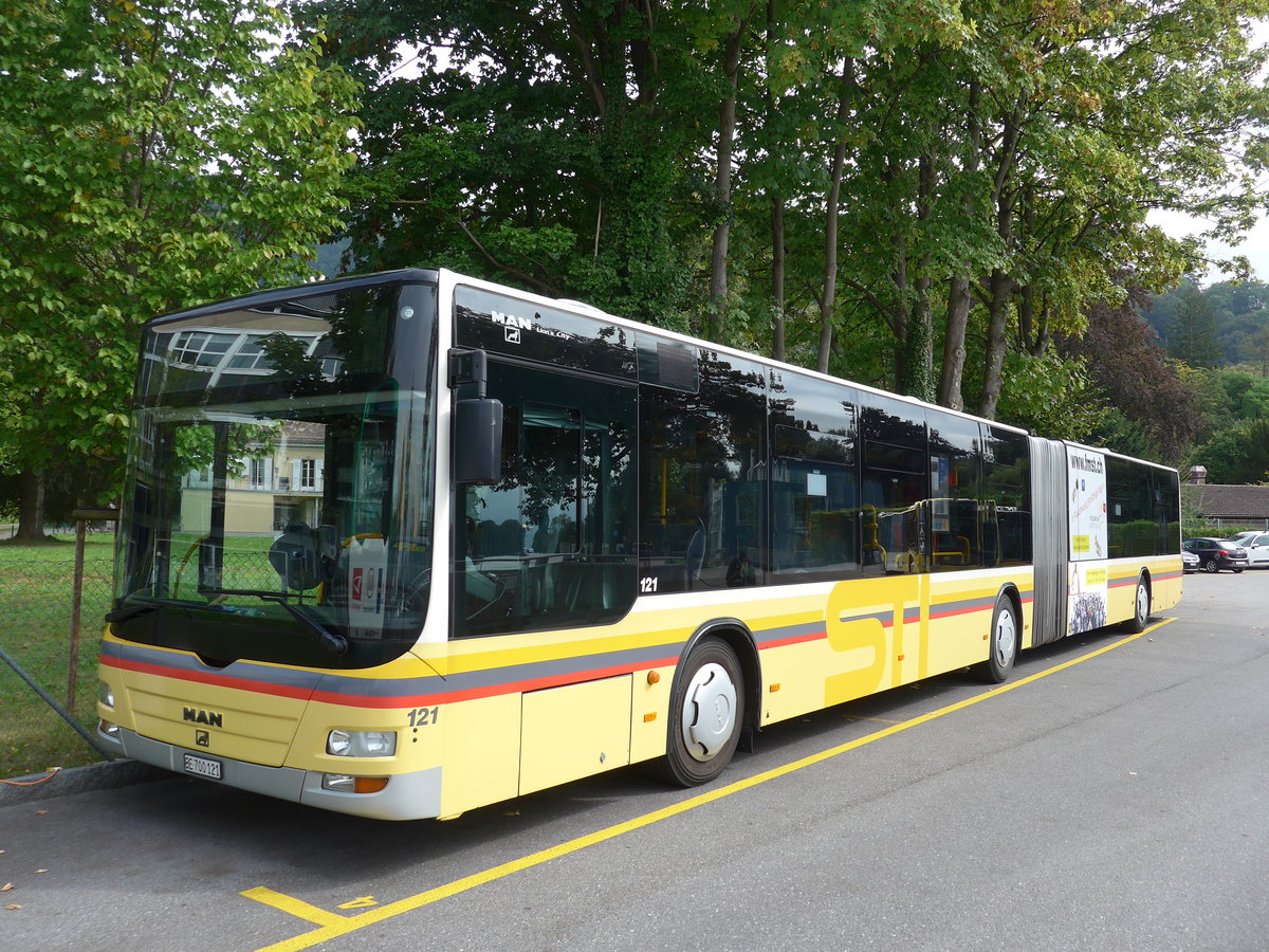 (175'056) - STI Thun - Nr. 121/BE 700'121 - MAN am 20. September 2016 bei der Schiffl�ndte Thun