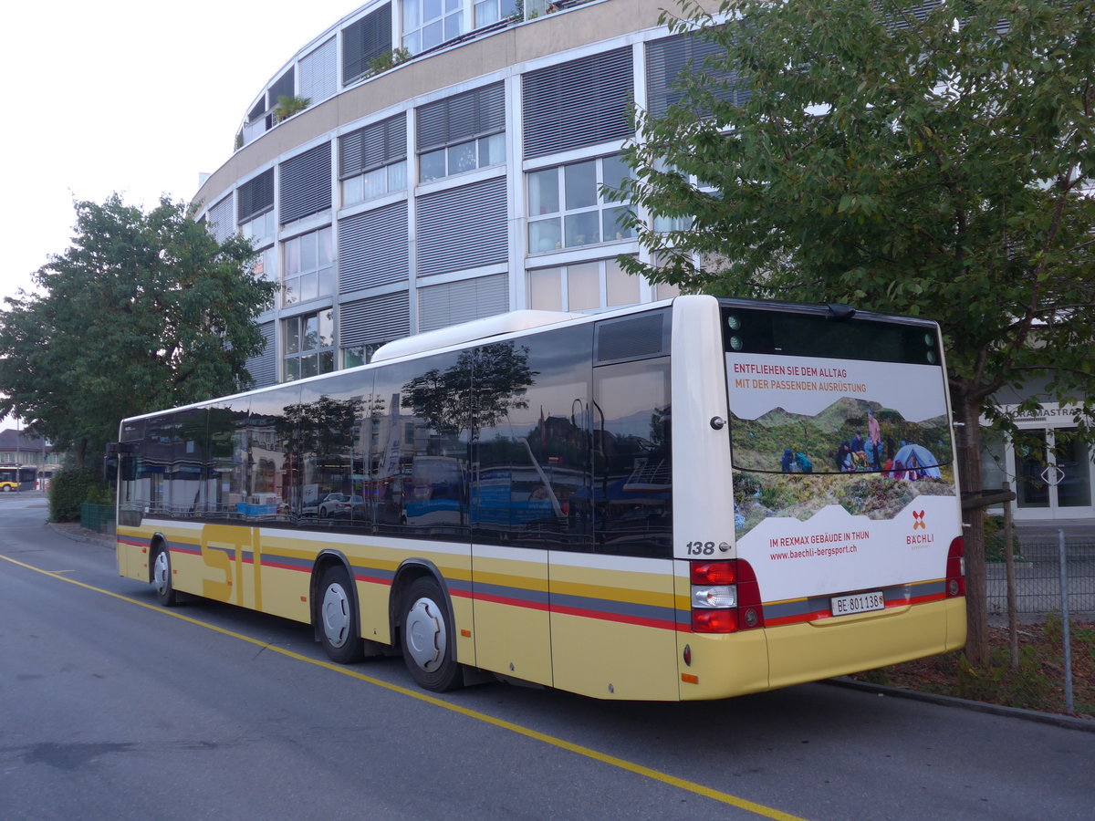 (175'068) - STI Thun - Nr. 138/BE 801'138 - MAN am 24. September 2016 bei der Schiffl�ndte Thun