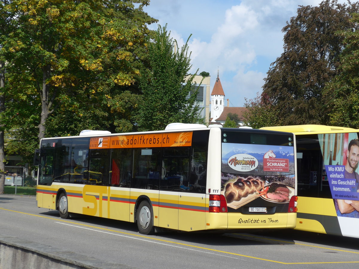 (175'268) - STI Thun - Nr. 111/BE 700'111 - MAN am 27. September 2016 bei der Schiffl�ndte Thun