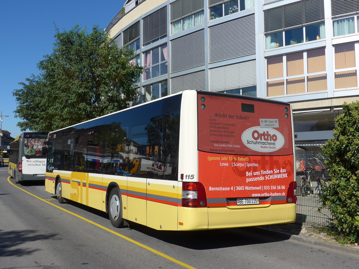 (175'274) - STI Thun - Nr. 115/BE 700'115 - MAN am 30. September 2016 bei der Schiffl�ndte Thun