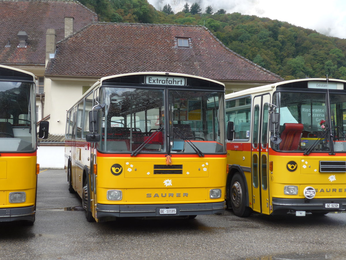 (175'317) - W�thrich, Ursenbach - Nr. 5/BE 10'185 - Saurer/T�scher (ex Sch�rch, Gutenburg Nr. 5; ex Engeloch, Riggisberg Nr. 5; ex P 25'668) am 2. Oktober 2016 in Oensingen, Bad Klus