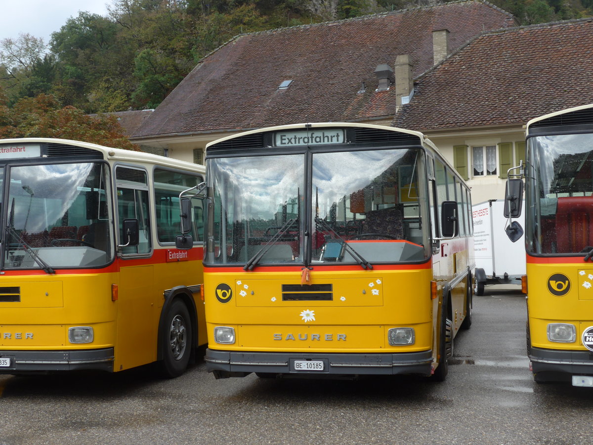 (175'321) - W�thrich, Ursenbach - Nr. 5/BE 10'185 - Saurer/T�scher (ex Sch�rch, Gutenburg Nr. 5; ex Engeloch, Riggisberg Nr. 5; ex P 25'668) am 2. Oktober 2016 in Oensingen, Bad Klus