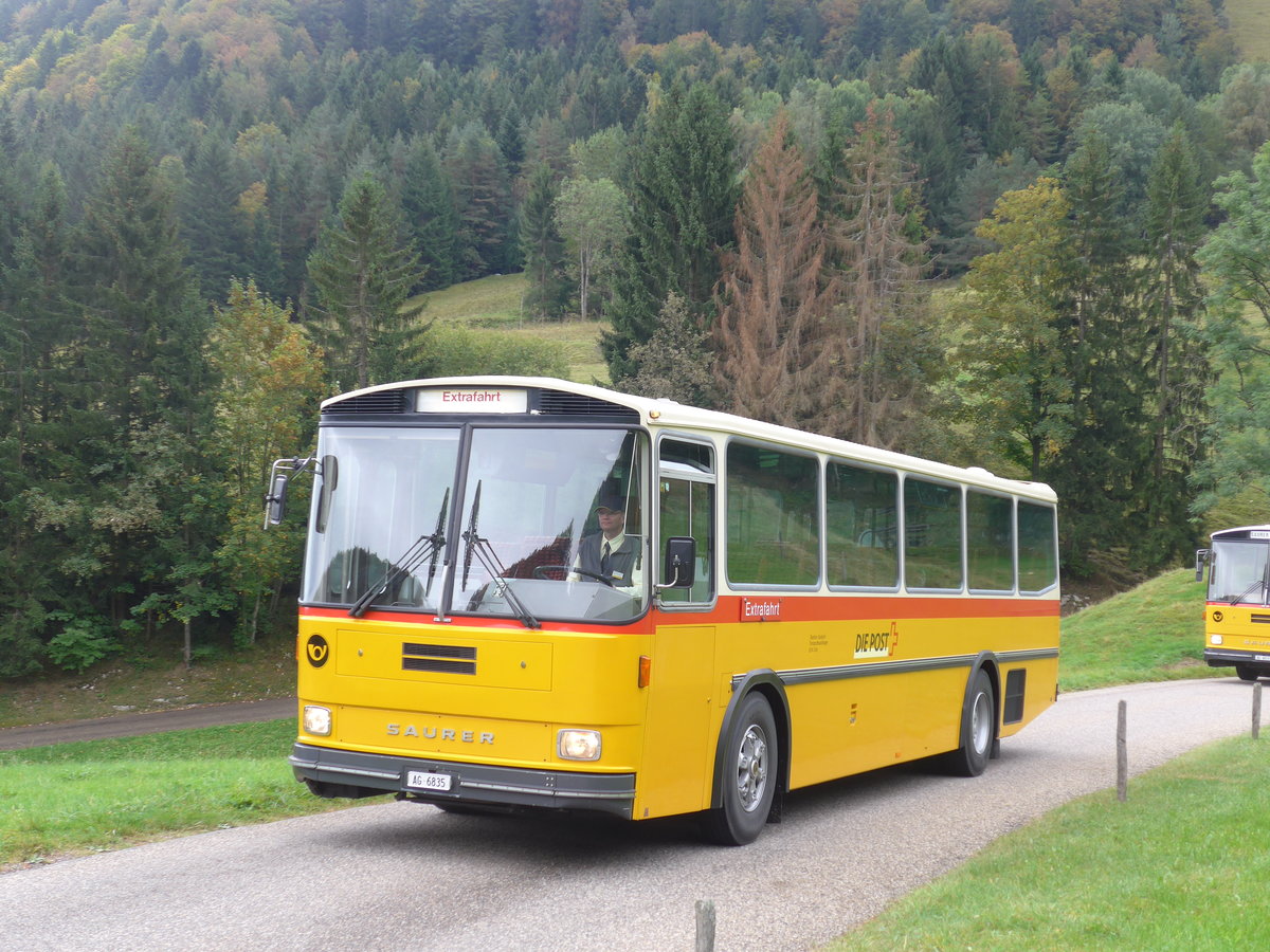 (175'337) - Gautschi, Suhr - AG 6835 - Saurer/T�scher (ex L�tscher, Neuheim Nr. 200; ex Cartek, Regensdorf; ex P 25'822) am 2. Oktober 2016 am Scheltenpass (Solothurnerseite)