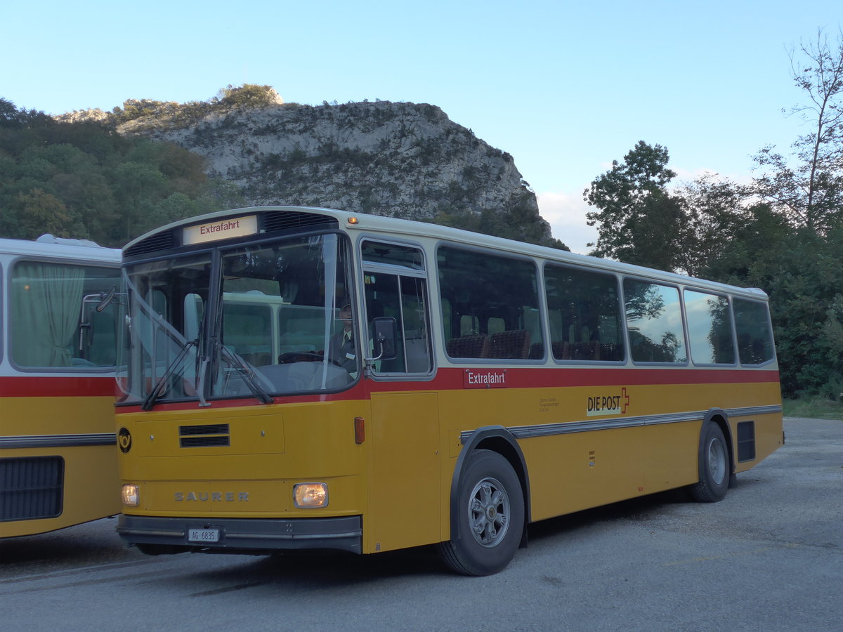 (175'412) - Gautschi, Suhr - AG 6835 - Saurer/T�scher (ex L�tscher, Neuheim Nr. 200; ex Cartek, Regensdorf; ex P 25'822) am 2. Oktober 2016 in Oensingen, Bad Klus