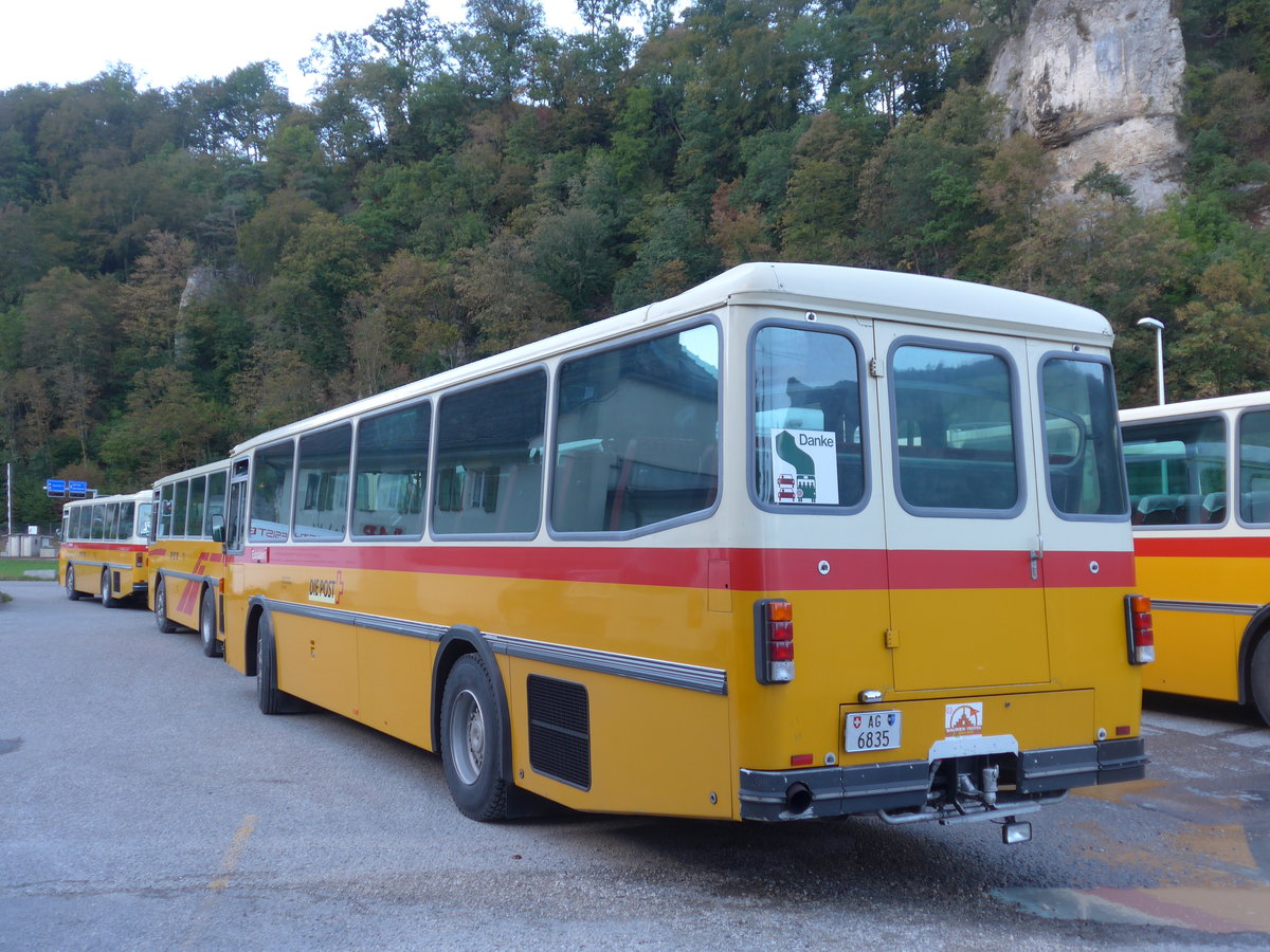 (175'421) - Gautschi, Suhr - AG 6835 - Saurer/T�scher (ex L�tscher, Neuheim Nr. 200; ex Cartek, Regensdorf; ex P 25'822) am 2. Oktober 2016 in Oensingen, Bad Klus