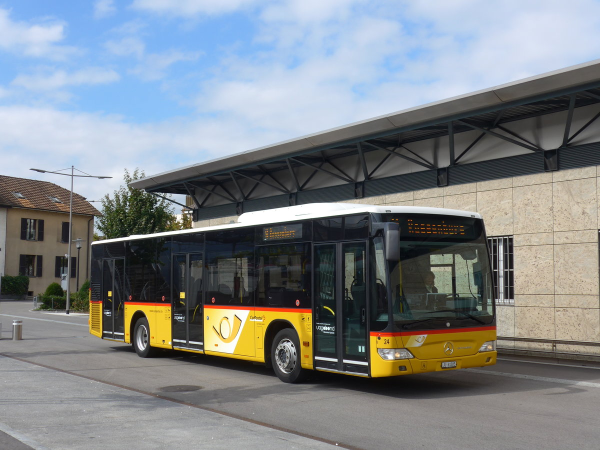 (175'498) - CarPostal Ouest - Nr. 24/JU 61'305 - Mercedes am 7. Oktober 2016 beim Bahnhof Del�mont
