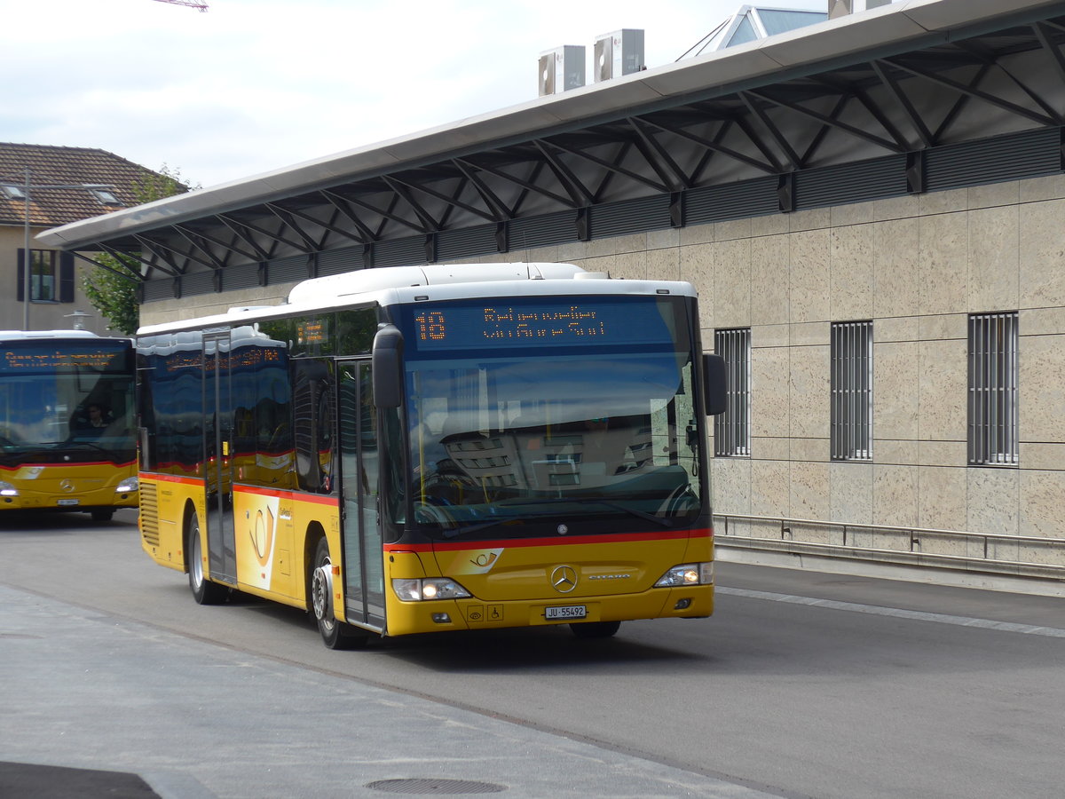 (175'524) - Tobler, Rebeuvelier - JU 55'492 - Mercedes am 7. Oktober 2016 beim Bahnhof Del�mont