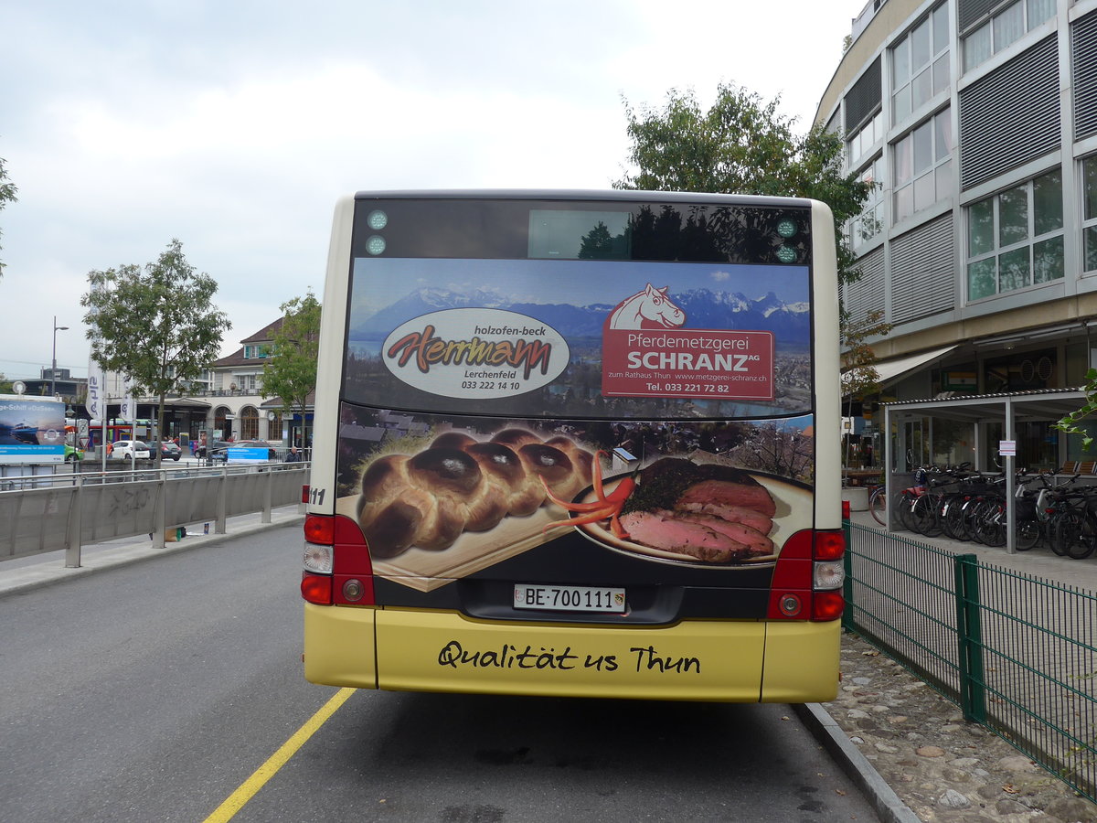 (175'590) - STI Thun - Nr. 111/BE 700'111 - MAN am 11. Oktober 2016 bei der Schiffl�ndte Thun