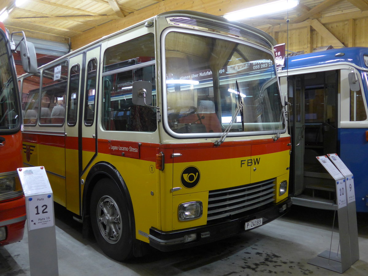 (176'303) - Biegger, Uster - Nr. 1/'P 24'183' - FBW/FHS (ex P 24'183) am 23. Oktober 2016 in Ziegelbr�cke, Museum (Teilaufnahme)