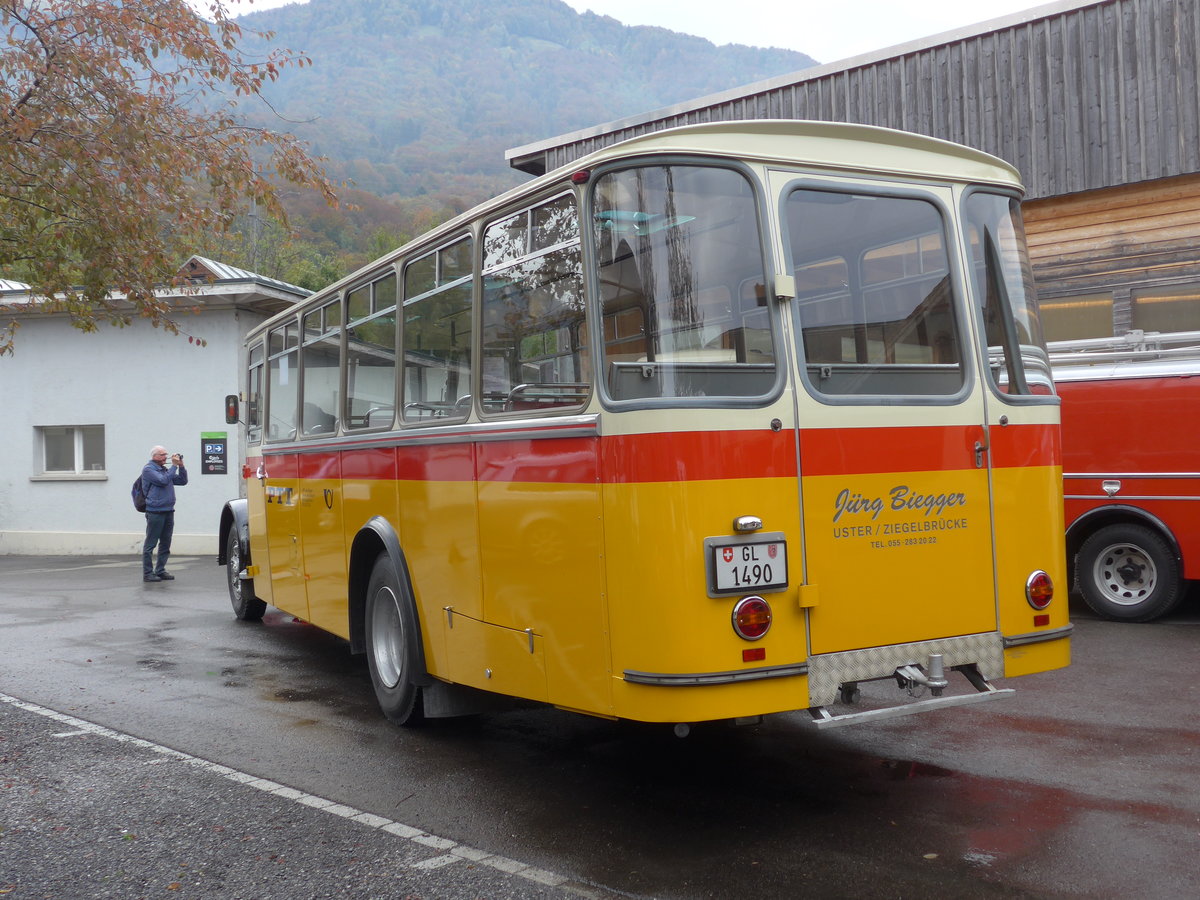 (176'314) - Biegger, Uster - Nr. 10/GL 1490 - Saurer/R&J (ex Sidler, Sempach) am 23. Oktober 2016 in Ziegelbr�cke, Museum
