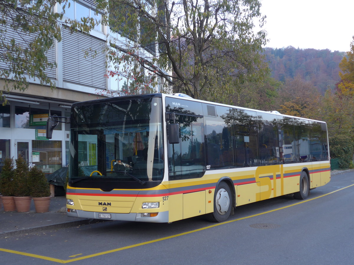 (176'434) - STI Thun - Nr. 127/BE 700'127 - MAN am 30. Oktober 2016 bei der Schiffl�ndte Thun