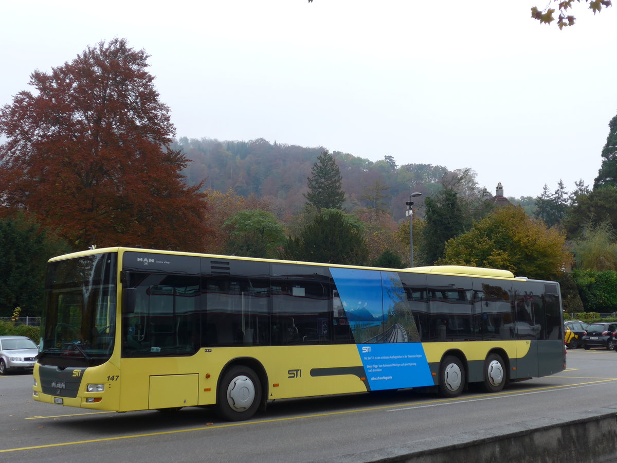 (176'436) - STI Thun - Nr. 147/BE 801'147 - MAN am 31. Oktober 2016 bei der Schiffl�ndte Thun