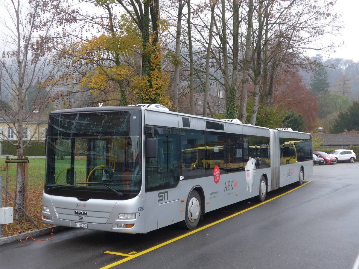 (176'702) - STI Thun - Nr. 120/BE 700'120 - MAN am 14. November 2016 bei der Schiffl�ndte Thun