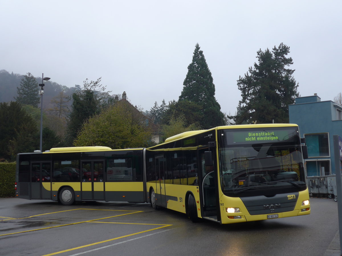 (176'703) - STI Thun - Nr. 141/BE 801'141 - MAN am 14. November 2016 bei der Schiffl�ndte Thun