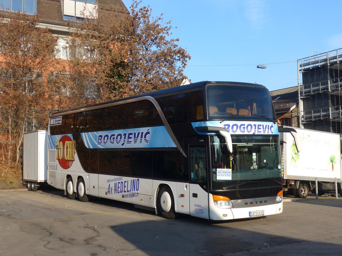 (176'908) - Aus Serbien: Bogojevic, Cuprija - CU 016-EG - Setra am 6. Dezember 2016 in Z�rich, Sihlquai