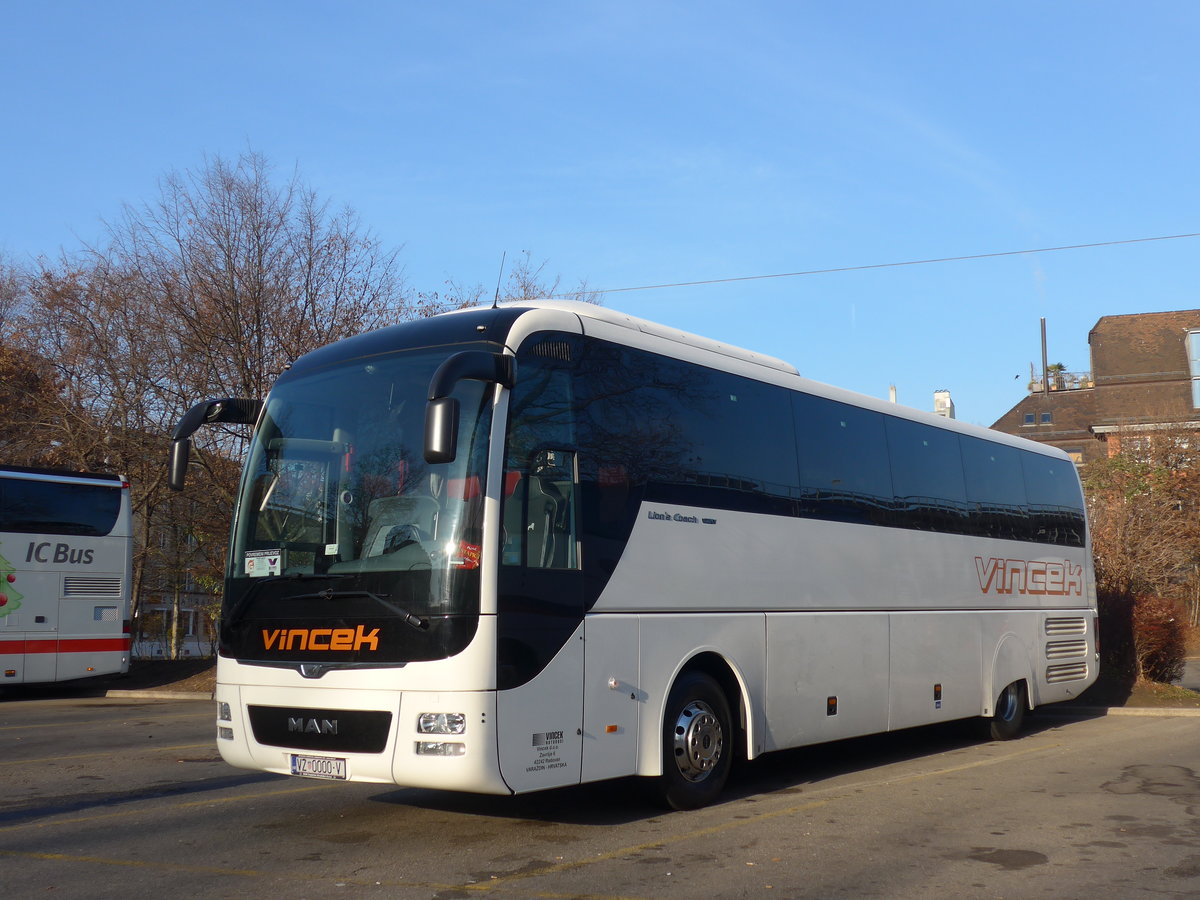 (176'909) - Aus Kroatien: Vincek, Radovan - VZ 0000-V - MAN am 6. Dezember 2016 in Z�rich, Sihlquai