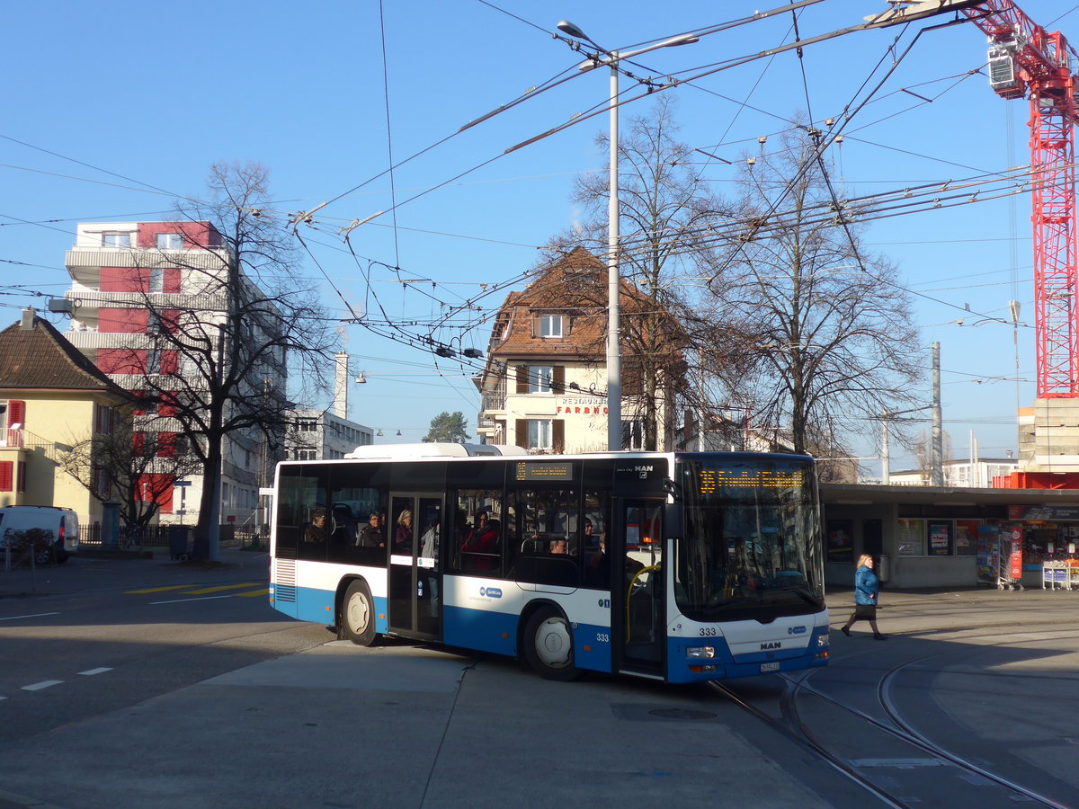 (176'918) - VBZ Z�rich - Nr. 333/ZH 594'333 - MAN/G�ppel am 6. Dezember 2016 in Z�rich, Farbhof