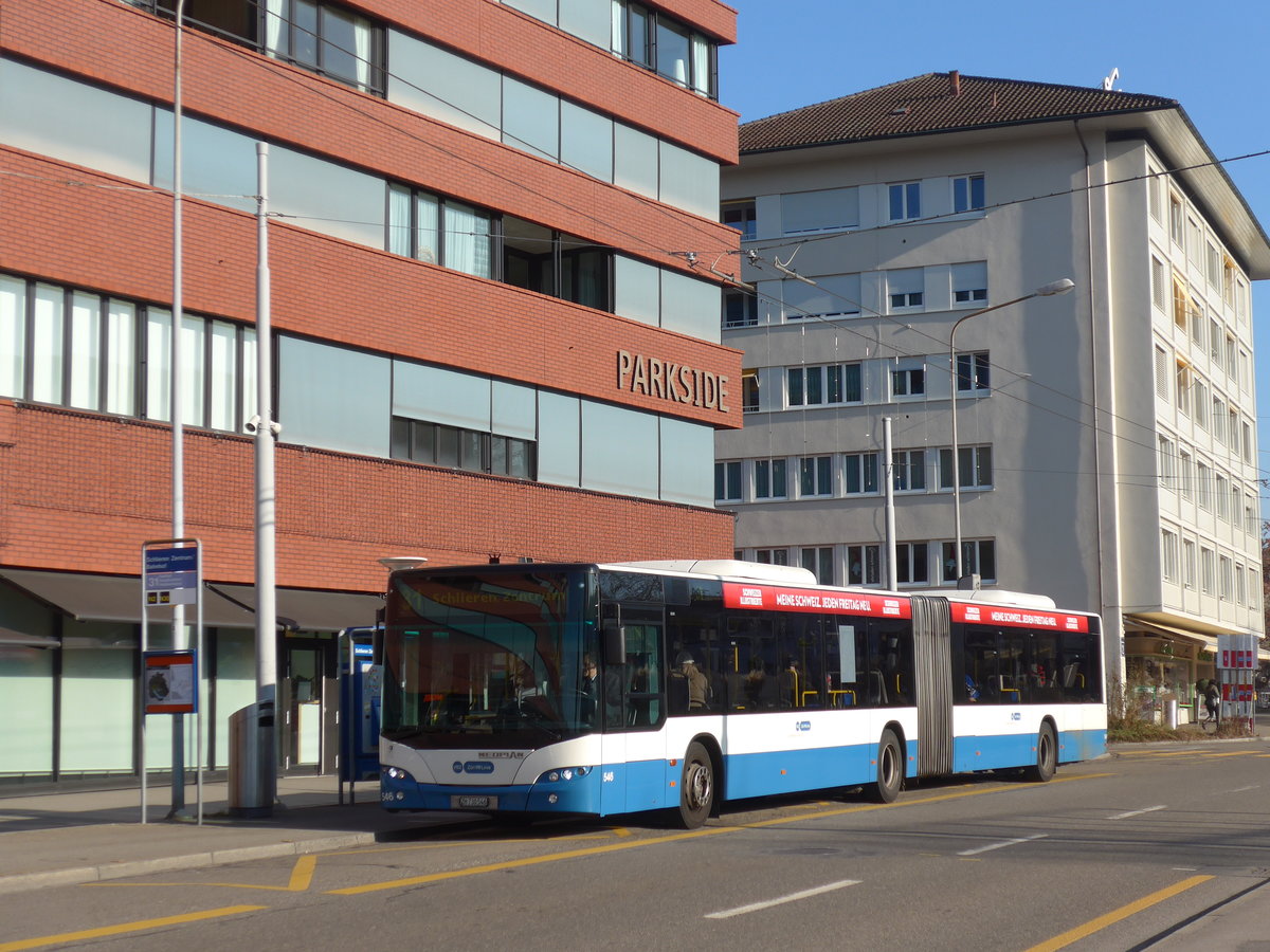 (176'942) - VBZ Z�rich - Nr. 546/ZH 730'546 - Neoplan am 6. Dezember 2016 in Schlieren, Zentrum/Bahnhof